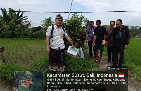 Kantor Pertanahan Kabupaten Bangli melaksanakan kegiatan Pemeriksaan Lapang dan Sidang Panitia A di Desa Demulih, Kecamatan Susut, Kabupaten Bangli.