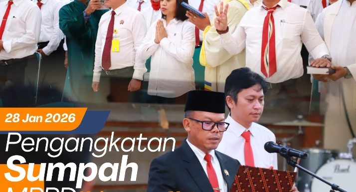 Kepala Kantor Wilayah Badan Pertanahan Nasional Provinsi Bali melaksanakan Pengangkatan Sumpah Majelis Pembina dan Pengawas Pejabat Pembuat Akta Tanah Daerah (MPPD) Periode 2026-2029 Kabupaten/Kota se Bali.