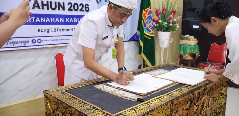 Kantor Pertanahan Kabupaten Bangli Menggelar Kegiatan Pengambilan Sumpah dan Pelantikan Panitia Ajudikasi, Dalam Rangka pelaksanaan Program Pendaftaran Tanah Sistematis Lengkap (PTSL) Tahun 2026.