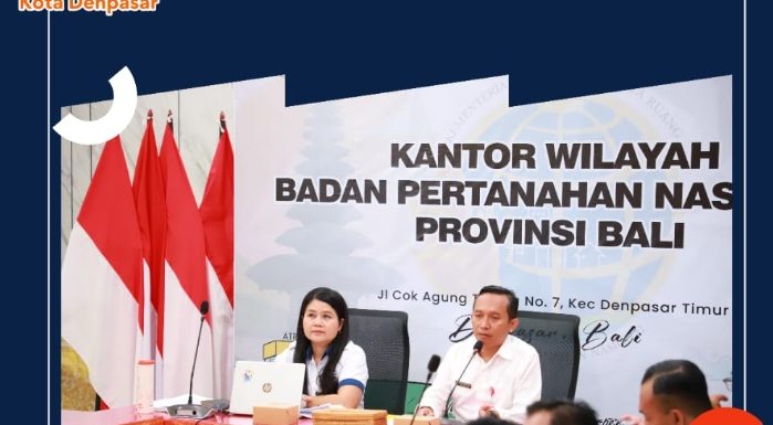 Kepala Seksi Penataan dan Pemberdayaan Kantor Pertanahan Kota Denpasar menghadiri Rapat Persiapan Pembentukan Gugus Tugas Reforma Agraria (GTRA) Provinsi Bali Tahun 2026.