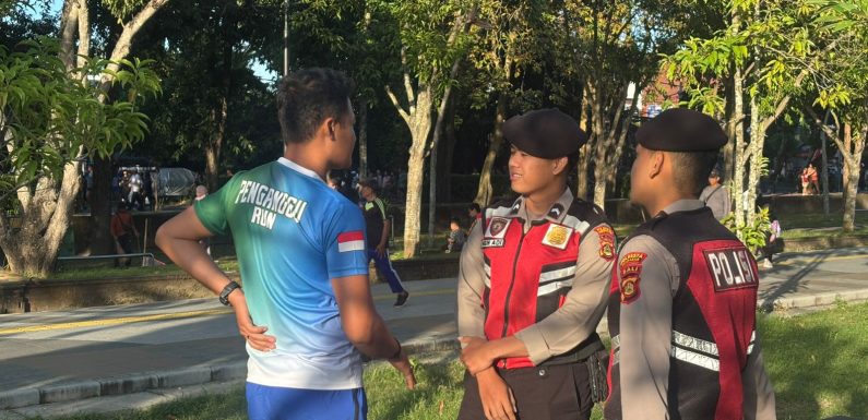 Patroli Dialogis Turjawali Samapta Polresta Denpasar Jaga Kondusivitas CFD dan Aktivitas Masyarakat di Renon