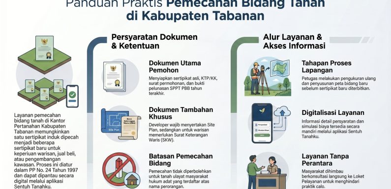 Kenali Prosedur dan Syarat Pemecahan Bidang Tanah di Kantor Pertanahan Kabupaten Tabanan