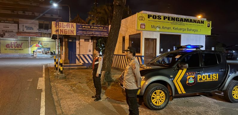 Patroli Malam Polsek Denpasar Utara Intensifkan Sambang dan Dialogis, Jaga Kamtibmas Tetap Kondusif