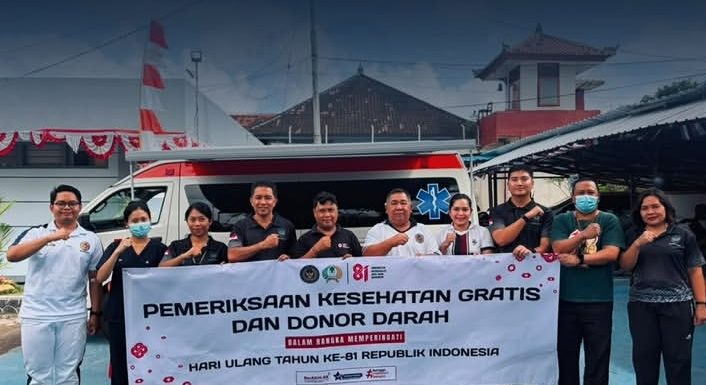 Sambut HUT RI Ke-81, Rutan Negara Gelar Pemeriksaan Kesehatan Gratis dan Dodor Darah Bagi Masyarakat.
