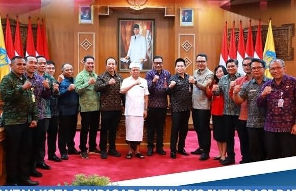 Kantor Pertanahan Kota Denpasar Melaksanakan Perjanjian Kerja Sama Integrasi Data Pertanahan dan Perpajakan Daerah.