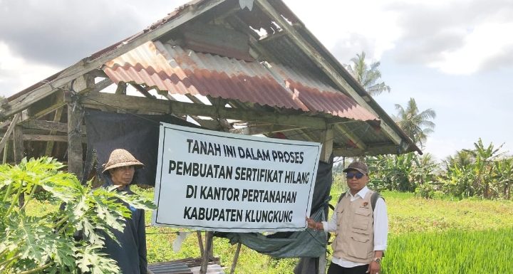 Kantah Klungkung Laksanakan Pemeriksaan Lapang Sertipikat Pengganti Karena Hilang di Desa Aan, Kecamatan Banjarangkan