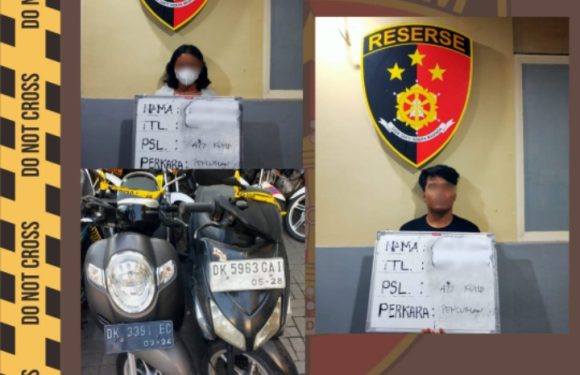 Beraksi di Tiga TKP, Dua Terduga Pelaku Curanmor Berhasil Diamankan Tim Opsnal Polsek Dentim